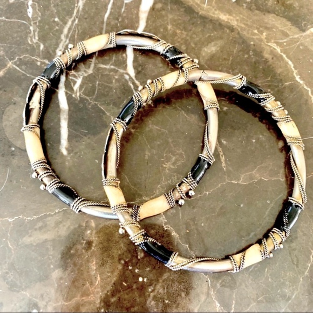 2 VINTAGE Georgian Cloissone  Enamel  Bracelets